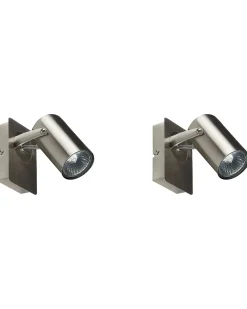 Set di 2 faretti KLIP Regolabile Metallo Argento