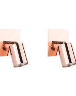 Set di 2 faretti TIGRIS Regolabile Metallo Rame