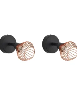 Set di 2 faretti VOLGA Regolabile Metallo Nero