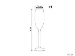 Set di 4 flûte da champagne DIOPSIDE 200 ml Rosa
