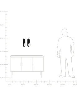 Set di 2 lampade da parete LEISI Nero