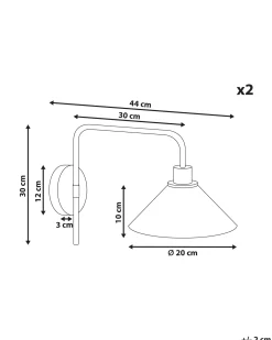 Set di 2 lampade da parete SUMPUL Metallo Oro