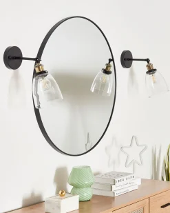 Set di 2 lampade da parete LOVAT Regolabile Metallo Trasparente Nero