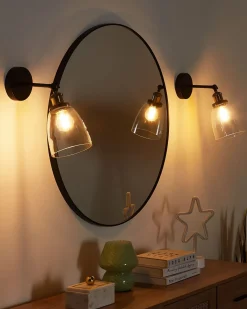 Set di 2 lampade da parete LOVAT Regolabile Metallo Trasparente Nero