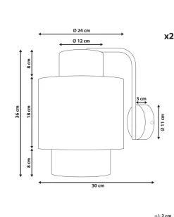 Set di 2 lampade da parete JAMMA Corda di carta Naturale