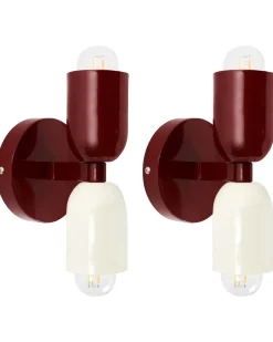 Set di 2 lampade da parete TOPI Metallo Rosso
