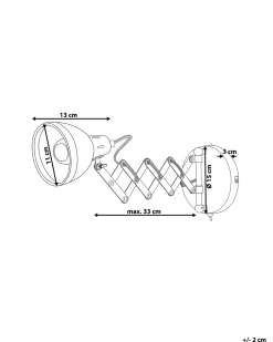 Set di 2 lampade da parete HARRINGTON Regolabile Metallo Argento