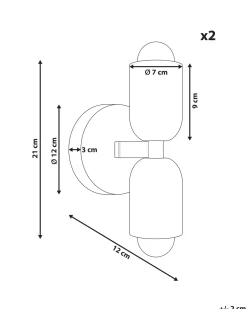 Set di 2 lampade da parete TOPI Metallo Bianco sporco