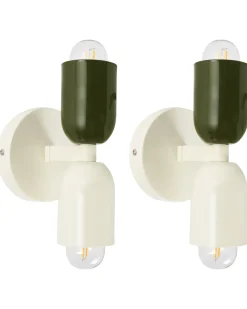 Set di 2 lampade da parete TOPI Metallo Bianco sporco
