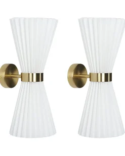 Set di 2 lampade da parete TELANG Cotone Bianco