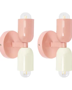 Set di 2 lampade da parete TOPI Metallo Rosa pastello