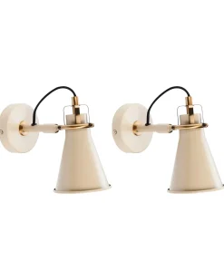 Set di 2 lampade da parete MOYOLA Regolabile Metallo Beige