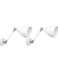 Set di 2 lampade da parete MISSISSIPPI Regolabile Metallo Bianco