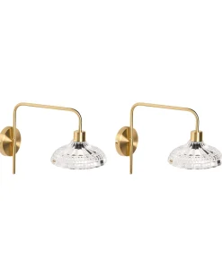 Set di 2 lampade da parete MOLINO Metallo Oro