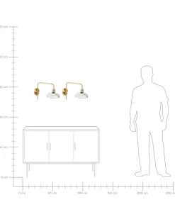 Set di 2 lampade da parete MOLINO Metallo Oro