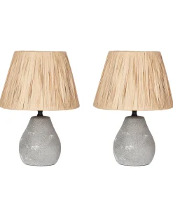Set di 2 lampade da tavolo ARWADITO Ceramica Grigio