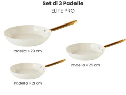 Set di 3 padelle ELITE PRO Bianco sporco