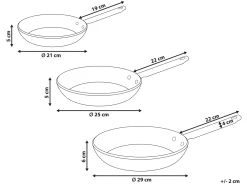 Set di 3 padelle ELITE PRO Bianco sporco