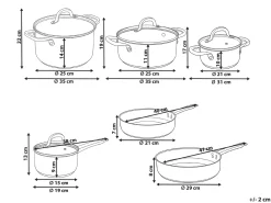 Set di 10 padelle PRIMECOOK Acciaio inox Argento
