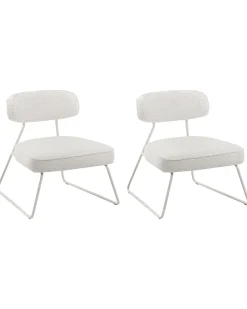 Set di 2 poltrone FROVI Tessuto Bianco sporco
