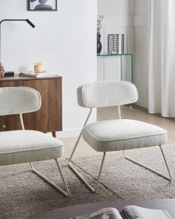 Set di 2 poltrone FROVI Tessuto Bianco sporco