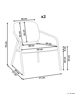 Set di 2 poltrone LOA Tessuto Bianco sporco