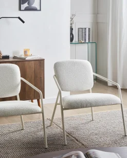 Set di 2 poltrone LOA Tessuto Bianco sporco