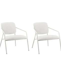 Set di 2 poltrone LOA Tessuto Bianco sporco