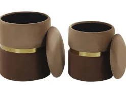 Set di 2 pouf contenitore WICHITA Velluto Marrone