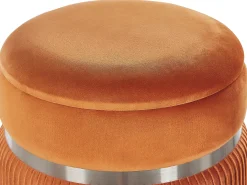 Set di 2 pouf contenitore CAMDENTON Velluto Arancione