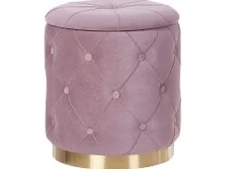 Set di 2 pouf contenitore PUEBLO Velluto Rosa