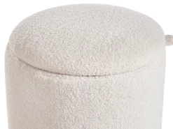 Set di 2 pouf contenitore BEREA Bouclé Bianco sporco
