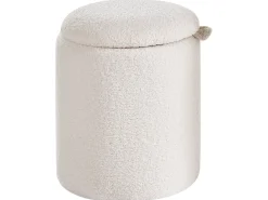 Set di 2 pouf contenitore BEREA Bouclé Bianco sporco
