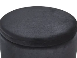 Set di 2 pouf contenitore DORIS Velluto Nero