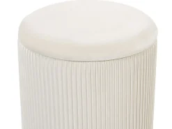 Set di 2 pouf contenitore MIRAMAR Velluto Bianco