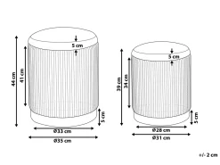 Set di 2 pouf contenitore MIRAMAR Velluto Bianco
