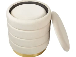 Set di 2 pouf contenitore GARLAND Velluto Beige chiaro