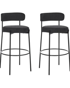 Set di 2 sedie alte ALLISON Bouclé Nero