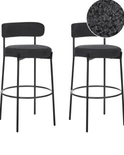 Set di 2 sedie alte ALLISON Bouclé Nero