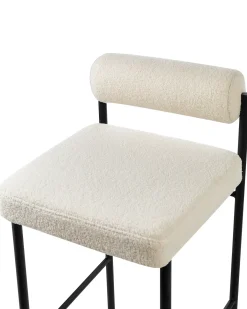 Set di 2 sedie alte AMAYA Bouclé Bianco sporco