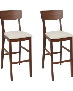 Set di 2 sedie alte AMBLER Marrone scuro/Beige