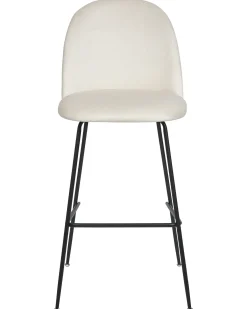 Set di 2 sedie alte ARCOLA Velluto Bianco sporco