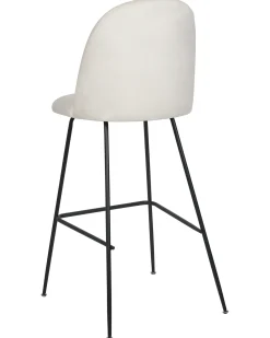 Set di 2 sedie alte ARCOLA Velluto Bianco sporco