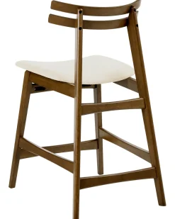 Set di 2 sedie alte CYNTHIANA Legno Marrone/Bianco Sporco