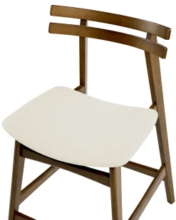 Set di 2 sedie alte CYNTHIANA Legno Marrone/Bianco Sporco