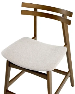 Set di 2 sedie alte CYNTHIANA Legno Marrone/Beige chiaro