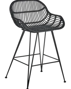 Set di 2 sedie alte TERRELL Rattan Nero