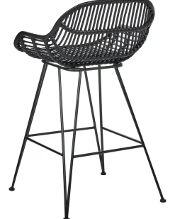 Set di 2 sedie alte TERRELL Rattan Nero