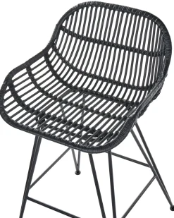 Set di 2 sedie alte TERRELL Rattan Nero