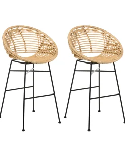 Set di 2 sedie alte WINDOM Rattan Naturale